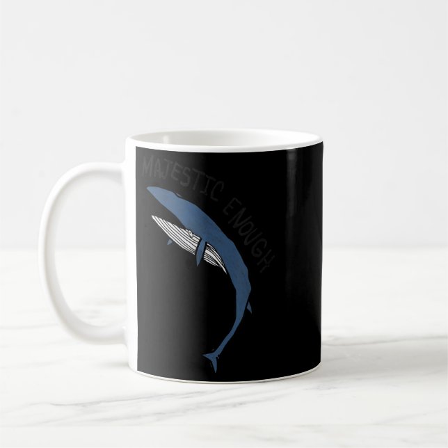 Majestic Enough Funny Whale Graphic Badly Drawn Coffee Mug (Left)