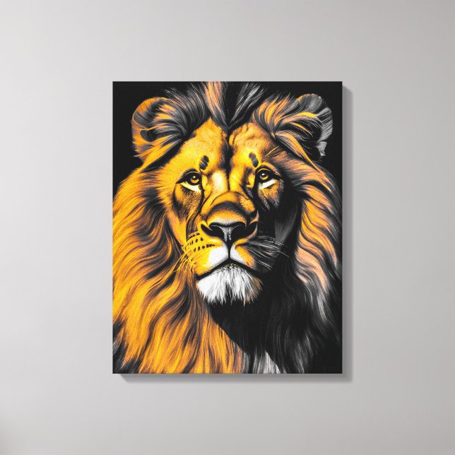 Majestic Face of the Lion Canvas Print (Front)