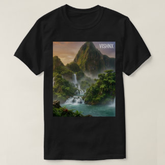 Majestic fantasy forest and waterfall aesthetic gr T-Shirt