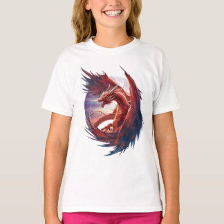 Majestic Fire Dragon - Epic Fantasy T-Shirt