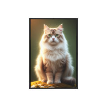 Majestic Fluffy Cat – Serene Green-Eyed Feline