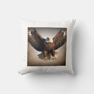 Majestic Flying Eagle Design Throw Pillow. Pillow