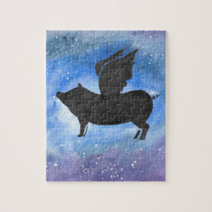 Majestic Flying Pig Jigsaw Puzzle