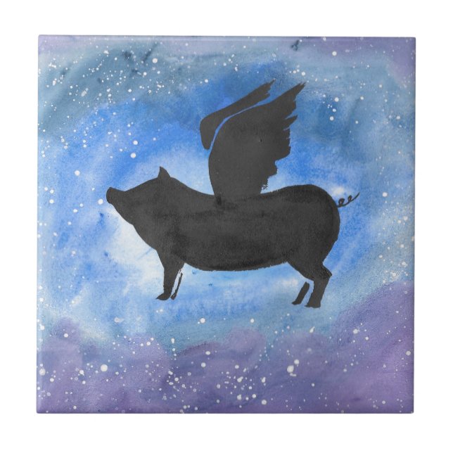 Majestic Flying Pig Tile (Front)