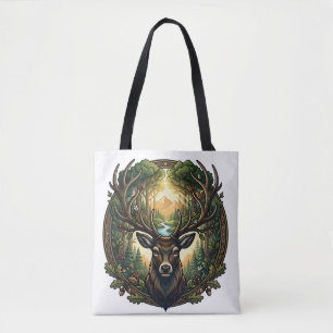 Majestic Forest Stag Nature Wildlife Art Tote Bag