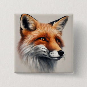 Majestic Fox  2 Inch Square Button