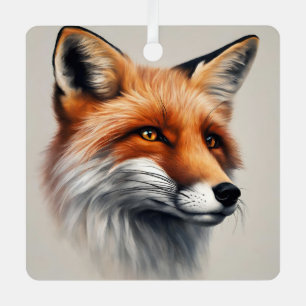 Majestic Fox Metal Ornament