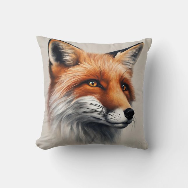 Majestic Fox  Throw Pillow (Front)
