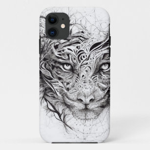 Majestic Fractal Tiger Face Design Case-Mate iPhone Case