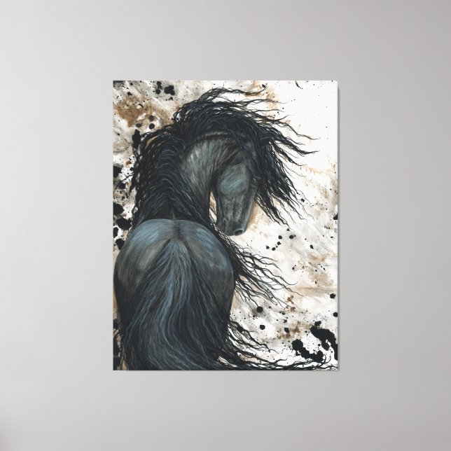 Majestic Friesian Horse by Bihrle Canvas Print (Front)