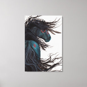 Majestic Friesian Horse by Bihrle Canvas Print