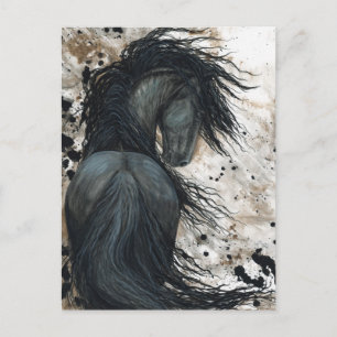 Majestic Friesian Horse par Bihrle Carte Postale