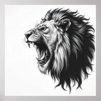 Majestic Gaze: Lion Face Charcoal Portrait