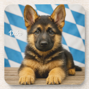 Majestic German Shepherd Personalized Coaster Set