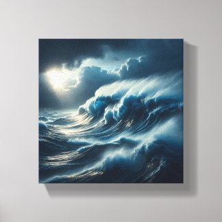Majestic Giant Turquoise Wave Crashing Canvas Print
