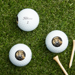 Majestic Gold And Grey Male Lion, Golf Balls