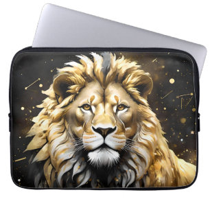 Majestic Gold And Grey Male Lion, Laptop Sleeve