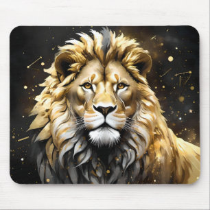 Majestic Gold And Grey Male Lion, Mouse Pad