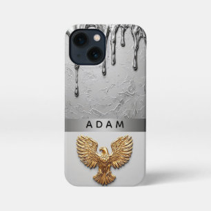 ✨ Majestic Gold Eagle Drip Liquid Metal Prestige🦅 iPhone 13 Mini Case