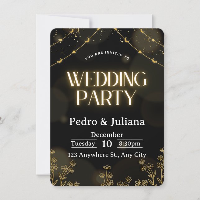 Majestic Gold Ornamental Frame Wedding Invitation (Front)