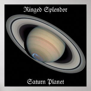 Majestic Gold Saturn Planet Poster