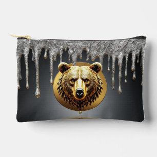 Majestic Golden Bear Wildlife Symbol 🐻 Accessory Pouch