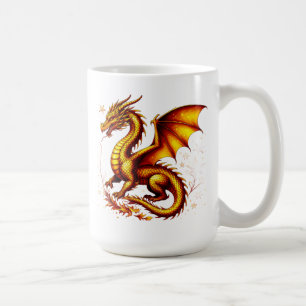 Majestic Golden Dragon With Golden Scales Coffee Mug