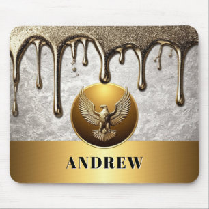 Majestic Golden Eagle Metal Design 🦅 Mouse Pad