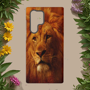 Majestic Golden Realistic Lion Face Samsung Galaxy Case