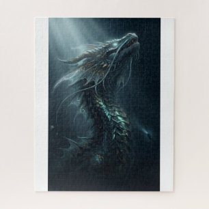 Majestic Golden Scale Sea Dragon - Deep Ocean Guar Jigsaw Puzzle