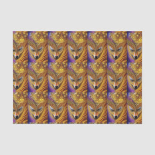 Majestic Golden She Wolf Fantasy AI Art Print Tissue Paper