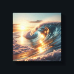 Majestic Golden Sunrise Ocean Wave - Radiant Canvas Print<br><div class="desc">A breathtaking digital artwork featuring a massive ocean wave glowing under the first light of a golden sunrise. The detailed reflections on the water and the soft, sun-drenched atmosphere evoke a sense of hope and natural brilliance. Perfect for luxury home staging, serene bedroom decor, or as a radiant focal point...</div>