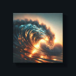 Majestic Golden Sunset Wave - Dramatic Ocean Power Canvas Print<br><div class="desc">A breathtaking digital artwork capturing the raw beauty of a massive ocean wave illuminated by the intense golden glow of a setting sun. The contrast between the deep shadows and the brilliant highlights on the curling water creates a cinematic and powerful atmosphere. Perfect for high-end wall art, modern home decor,...</div>