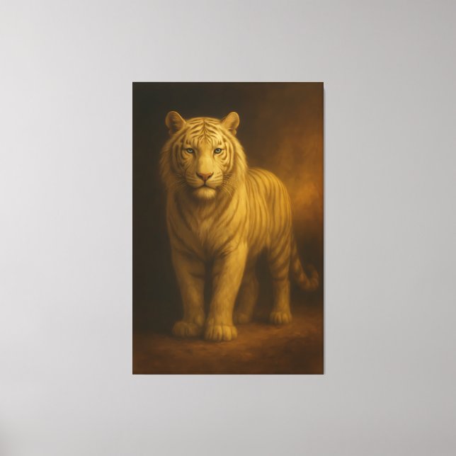 Majestic Golden White Tiger – Fine Art Premium Can Canvas Print (Front)