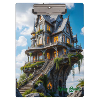 Majestic Gothic Mansion on Cliff Edge Clipboard