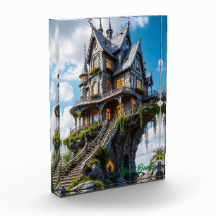 Majestic Gothic Mansion on Cliff Edge Photo Block