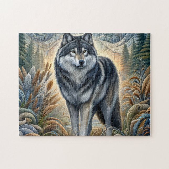 Majestic Gray Wolf Jigsaw Puzzle (Horizontal)
