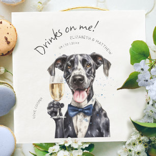 Majestic Great Dane Waiter Watercolor Customizable Napkin