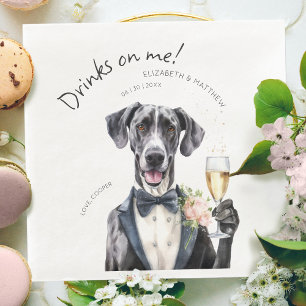 Majestic Great Dane Waiter Watercolor Customizable Napkin