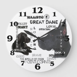 Majestic Great Danes Large Clock