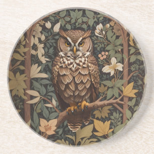 Majestic Great Horned Owl Forest Coaster
