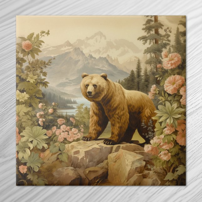 Majestic Grizzly Bear in a Forest Tile (Creator Uploaded)