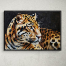 Majestic Guardian: Jaguar Oil Painting