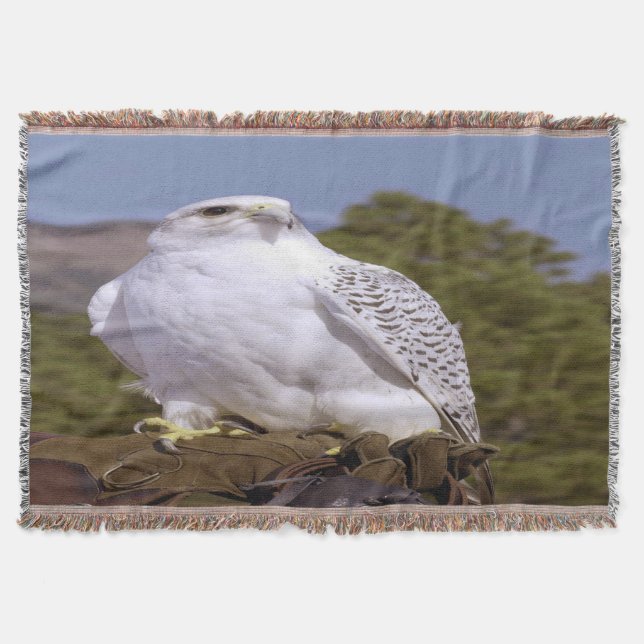 Majestic Gyrfalcon Throw Blanket (Front)