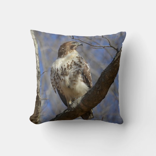 Majestic Hawk Throw Pillow (Front)