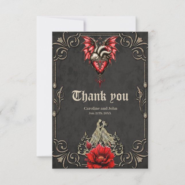 Majestic heart, a Gothic Romance  Thank You Card (Front)