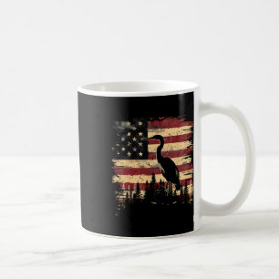 Majestic Heron 4th Of July American Flag Nature Sc Coffee Mug
