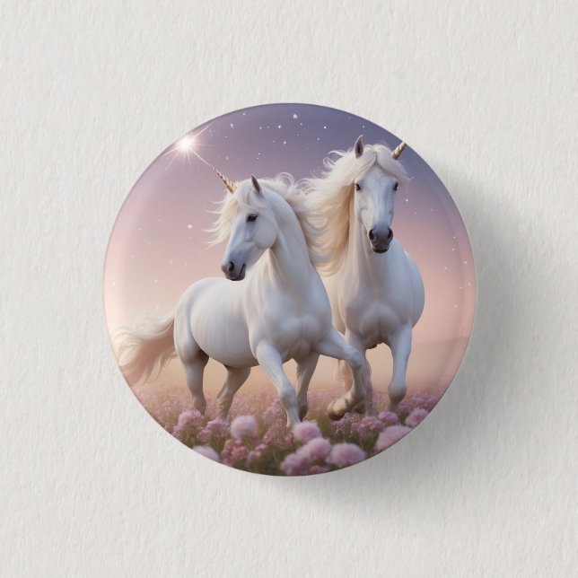 Majestic Horse 1¼ Inch RoundButton-For Equestrian  1 Inch Round Button (Front)