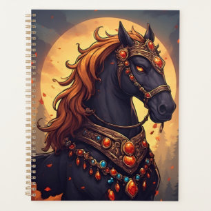 Majestic Horse Adorned With Golden Bejeweled Planner