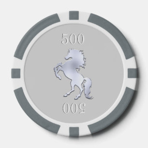 Majestic Horse Silver Poker Chips